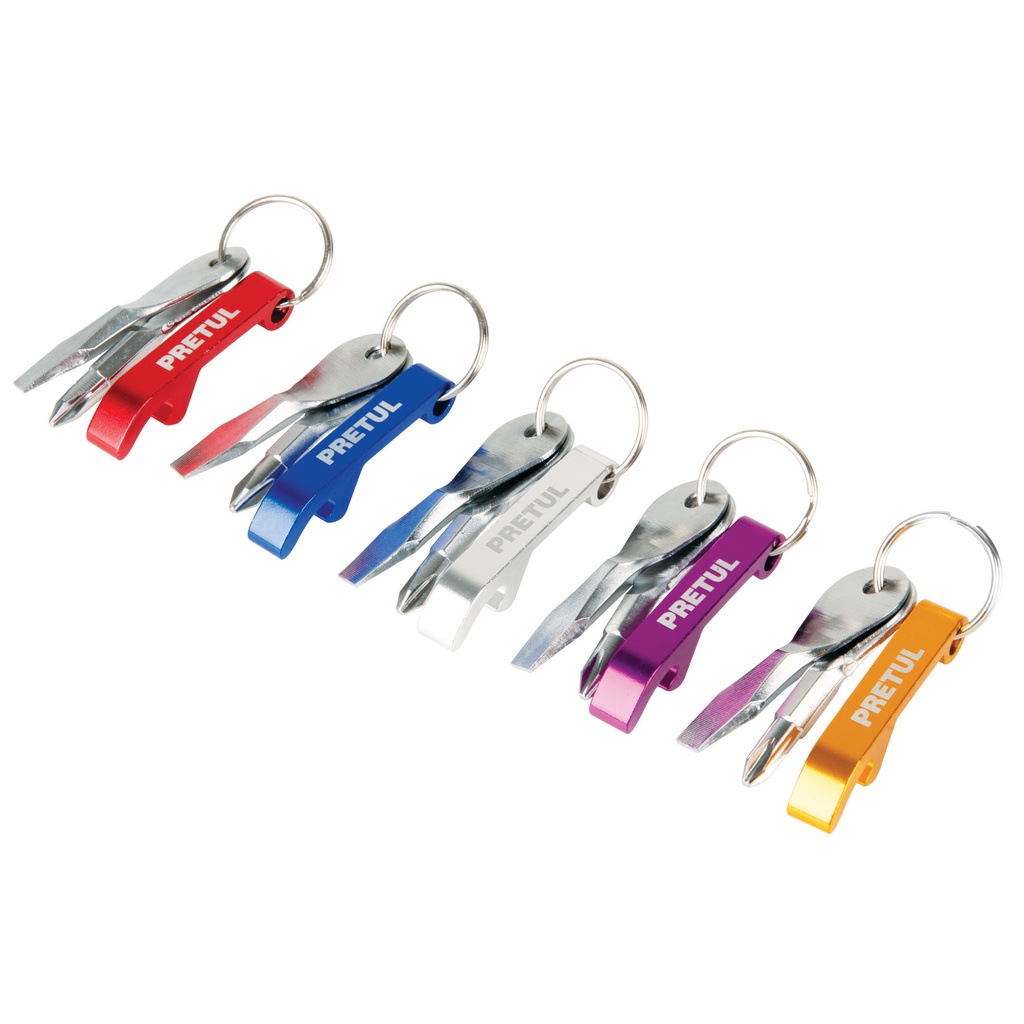 PE-DES-30 | Pieza de llavero tipo desarmador y destapador, pecera 30 pz