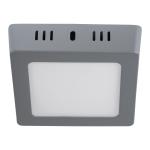 PLA-218L | Luminario LED cuadrado tipo plafón 6 W, gris, luz de día