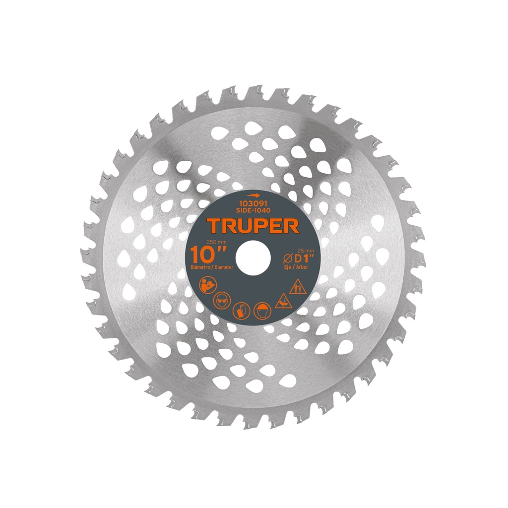 SIDE-1040 | Disco sierra 10' p/desbrozadora, 40 dientes, Truper