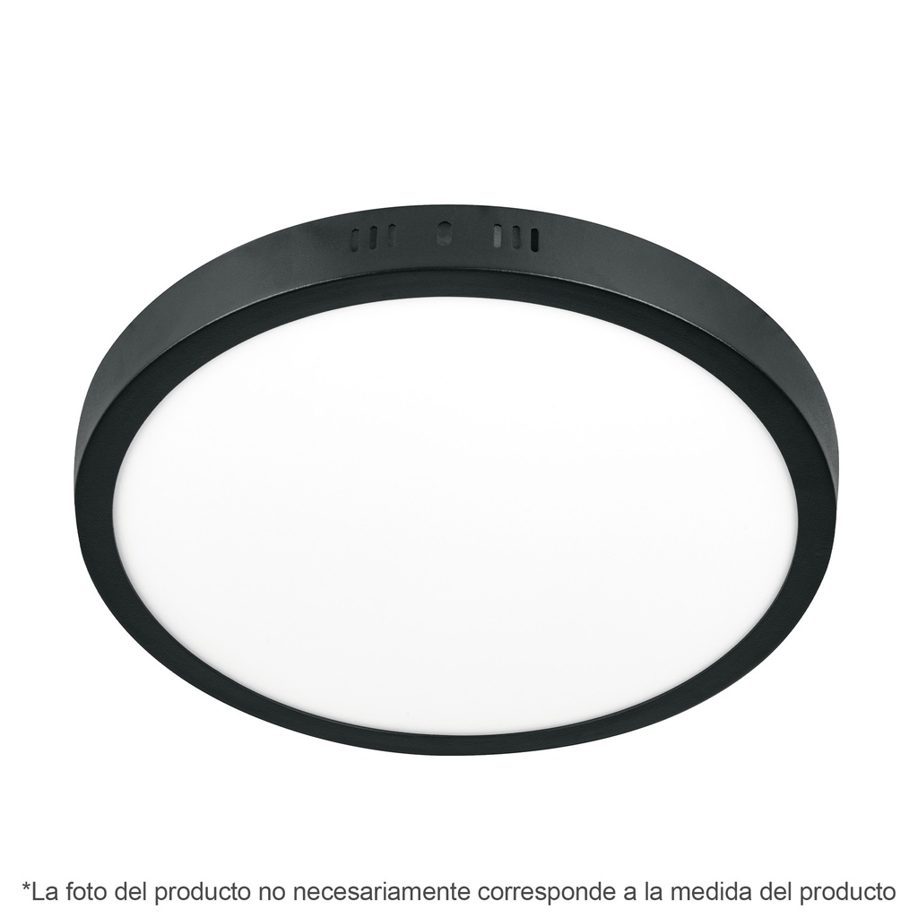 PLA-227L | Luminario de LED 18 W redondo tipo plafón luz de día, negro