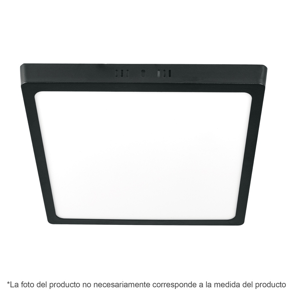 PLA-231L | Luminario de LED 12 W cuadrado tipo plafón luz de día, negro