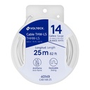 CAB-14B-25 | Carrete con 25 m de cable THHW-LS 14 AWG blanco, Volteck