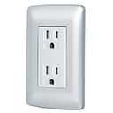 CODO-IP   | Contacto dúplex aterrizado, color plata, línea Italiana 