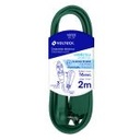 ED-2V | Extensión eléctrica doméstica 2 m verde con clavija plana