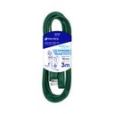 ED-3V | Extensión eléctrica doméstica 3 m verde con clavija plana