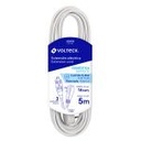 ED-5B | Extensión eléctrica doméstica 5 m blanca con clavija plana