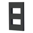 PPDO-EN | Placa 2 ventanas, 1 módulo, línea Española, color negro