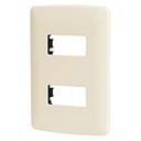 PPDO-I | Placa 2 módulos de ABS, línea Italiana, color marfil