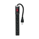 MUL-6EN | Multicontacto 16 AWG doméstico económico 6 entradas, negro