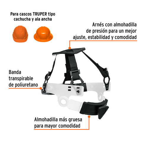 Suspensión para cascos, ajuste por matraca, Truper | SUS-CAS | 100145