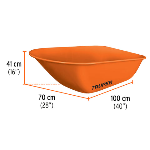 Carretilla 8 ft3 Imponchable, bastidor tubular, Truper | CAR-81FF | 100177
