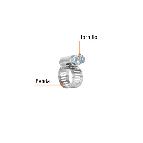 Bolsa c/4 abrazaderas sin fin # 4, 3/8 - 5/8', Truper | M-4B | 10021