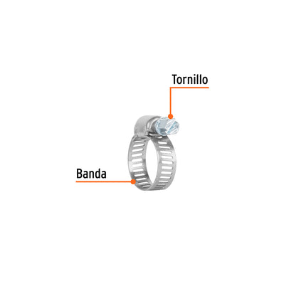Bolsa c/4 mini abrazaderas sin fin # 6, 1/2 - 3/4', Truper | MINI-6B | 10031