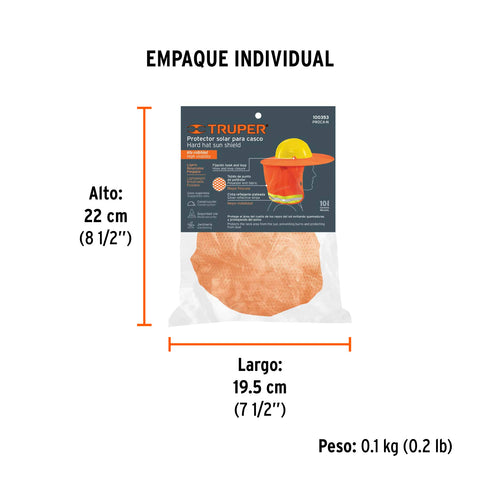 Protector solar plegable para casco, naranja con reflejante | PROCA-N | 100353