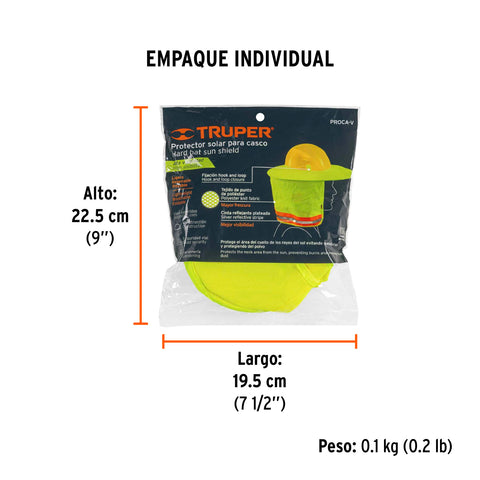 Protector solar plegable para casco, verde con reflejante | PROCA-V | 100354