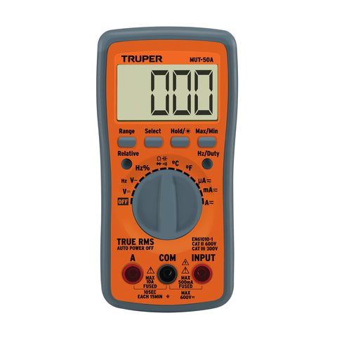 Multimetro profesional con RMS verdadero y auto rango | MUT-50A | 100361