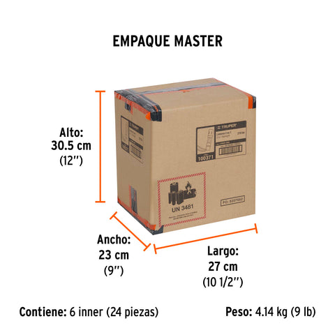 Linterna de 1 LED 270 lm con luz de emergencia, recargable | LINAR-260 | 100371