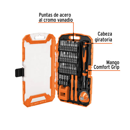 Juego de 77 piezas para reparación de electrónica, Truper | JGO-TEL-77 | 100373