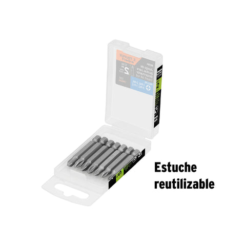 Estuche con 7 puntas de cruz combinadas largo 2', Expert | PUN-7PH2 | 100504