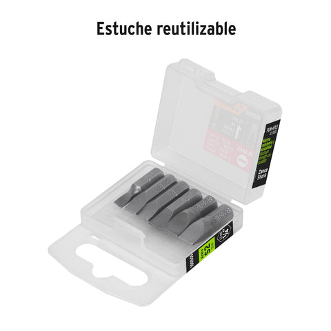 Estuche con 6 puntas planas combinadas largo 1', Expert | PUN-6PL1 | 100505