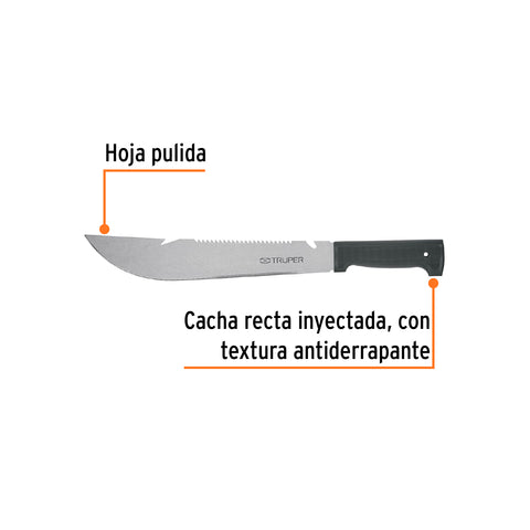 Machete rambo 12', cacha inyectada negra, TRUPER | T-460-12B | 100655