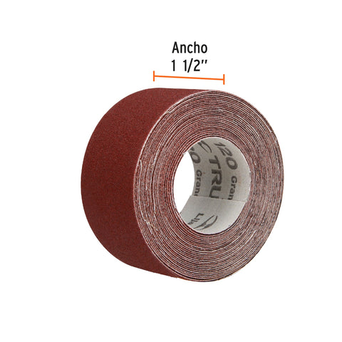 Rollo de 5 m de lija para plomero grano 120 ancho 1-1/2' | LIPL-120-1-1/2X5 | 100661