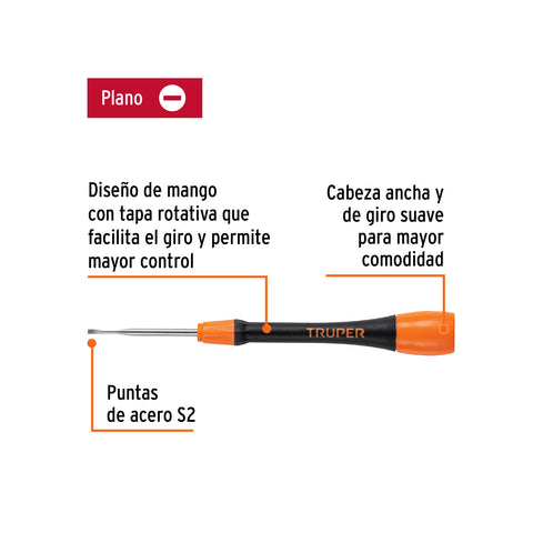 Desarmador de precisión plano de 1.8 mm mango ergonómico | JOY-P18 | 100667