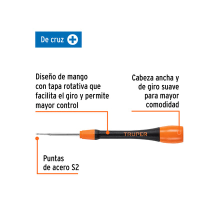 Desarmador de precisión de cruz PH000 mango ergonómico | JOY-C03 | 100668