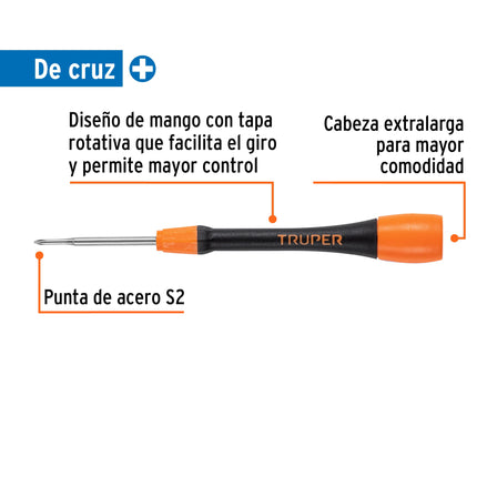 Desarmador de precisión de cruz PH00 mango ergonómico | JOY-C02 | 100669