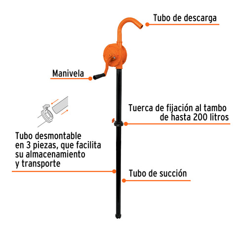 Bomba extractora de aceites con manivela, Truper | BOMEX-25 | 10067