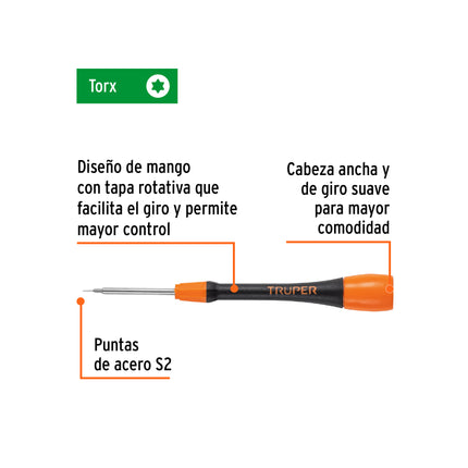 Desarmador de precisión punta torx T1 mango ergonómico | JOY-T1 | 100681