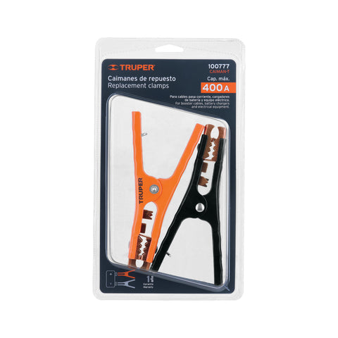 Blíster con 2 caimanes para cables pasa corriente, Truper | CAIMAN-T | 100777
