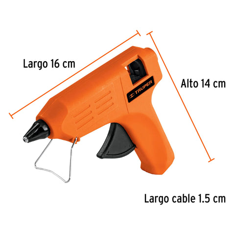 Pistola eléctrica de 25W para silicón de 1/2', 220V, TRUPER | PIPE-1/2-2 | 100796
