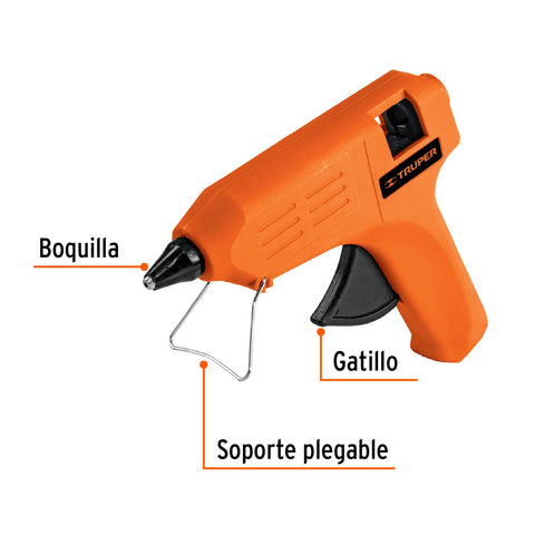 Pistola eléctrica de 25W para silicón de 1/2', 220V, TRUPER | PIPE-1/2-2 | 100796