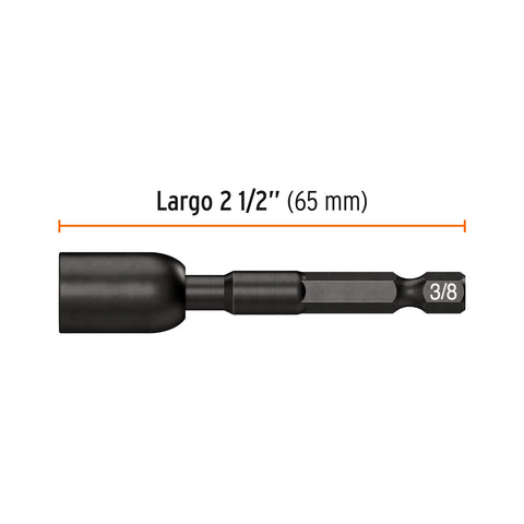 Estuche con 4 dados magnéticos de impacto 3/8' largo 2-1/2' | PUDE-9027I | 100822