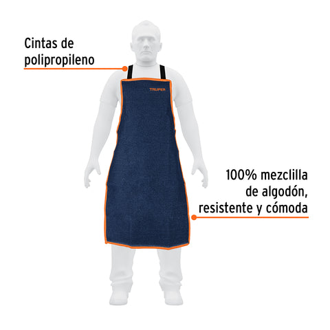 Protección para soldar, peto de mezclilla, Truper | PROSO-1M | 100825