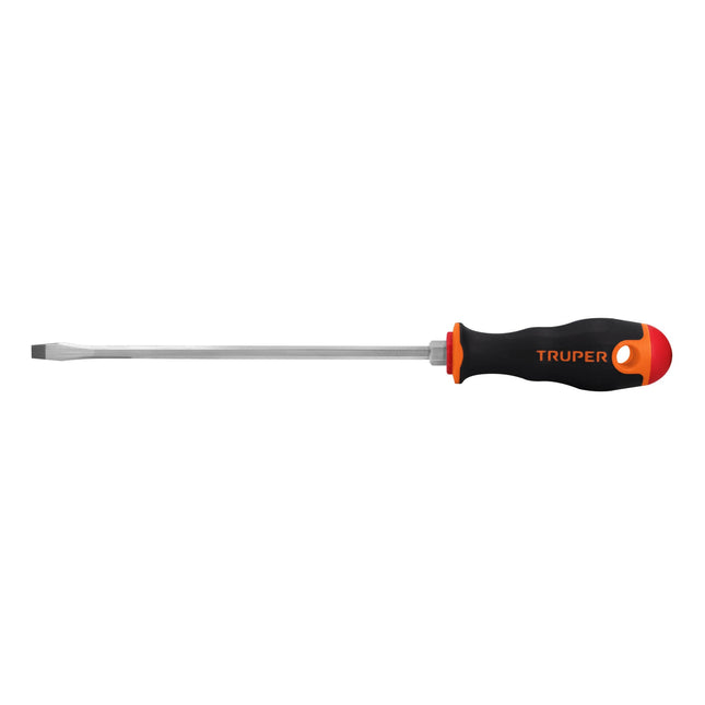Desarmador plano 1/4' x 8' mango Comfort Grip, Truper | DR-1/4X8B | 100833