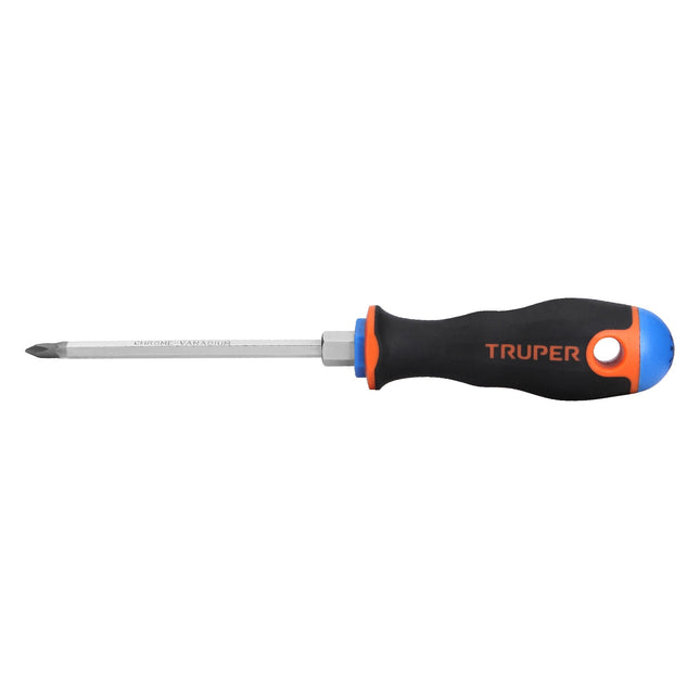 Desarmador de cruz 3/16' x 4' mango Comfort Grip, Truper | DP-3/16X4B | 100836