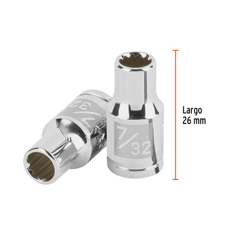 Dado de 7/32', 12 puntas, cuadro 1/4', Truper | D-1407-B | 100874
