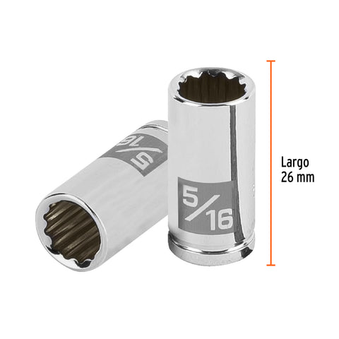 Dado de 5/16', 12 puntas, cuadro 1/4', Truper | D-1410-B | 100878