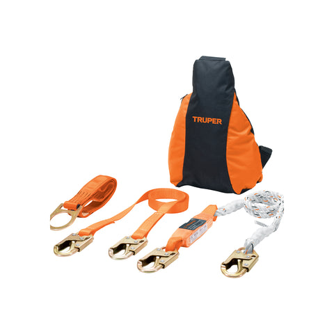Kit contra caídas con arnés de tres anillos, ANSI, Truper | ARN-KIT-3A | 100887