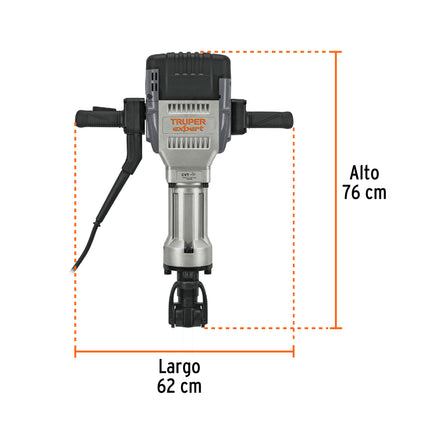 Martillo demoledor HEX 30 kg, 62J, 2000W, TRUPER EXPERT (MADE-30NX)
