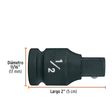 Extensión de impacto con cuadro de 1/2', largo 2', Truper | EI-5460 | 100908
