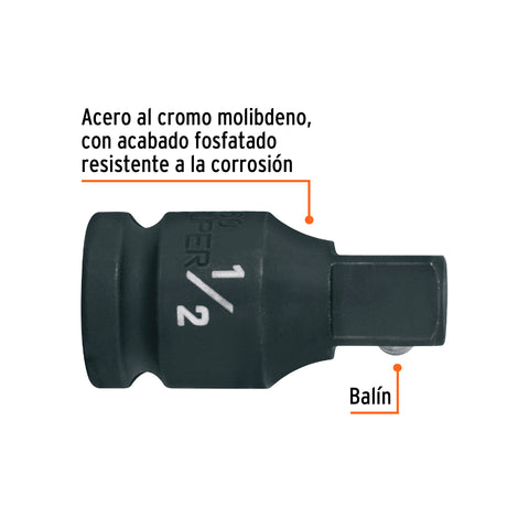 Extensión de impacto con cuadro de 1/2', largo 2', Truper | EI-5460 | 100908