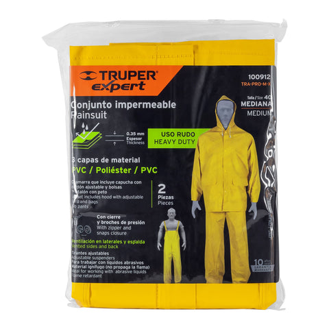 Conjunto impermeable triple capa, talla M, Truper Expert | TRA-PRO-M-X | 100912