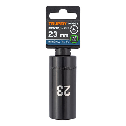 Dado largo impacto de 23 mm, 6 puntas, cuadro 1/2', Truper | D-7323-ML | 100922