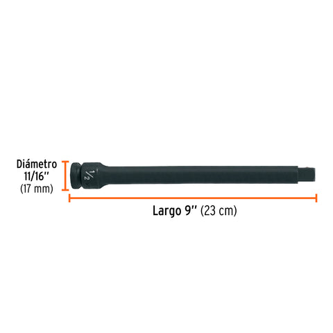Extensión de impacto con cuadro de 1/2', largo 9', Truper | EI-5463 | 100940