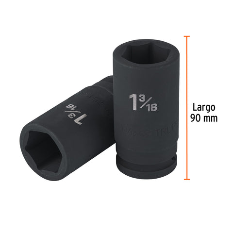 Dado largo de impacto de 1-3/16', 6 puntas, cuadro 3/4' | D-7519-L | 100947