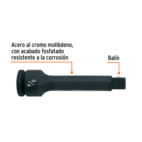 Extensión de impacto con cuadro de 3/4', largo 7', Truper | EI-5667 | 100951