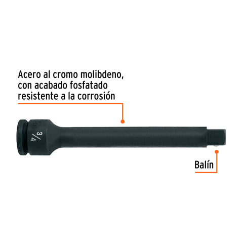 Extensión de impacto con cuadro de 3/4', largo 10', Truper | EI-5670 | 100952